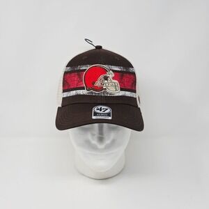 47 Brand Interlude MVP Cleveland Browns NFL Brown White Trucker Snapback Hat Cap
